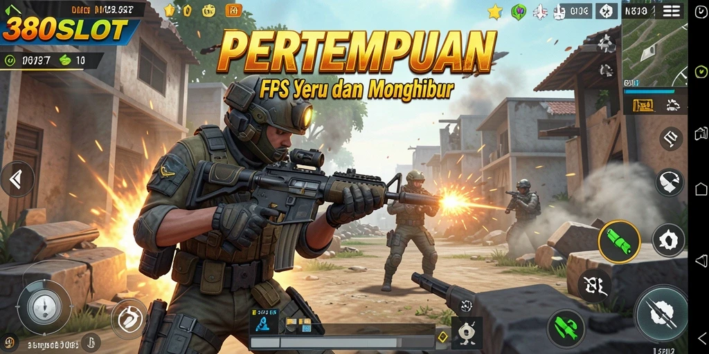Screenshot gameplay intens di 380SLOT dengan aksi menembak yang mendebarkan.