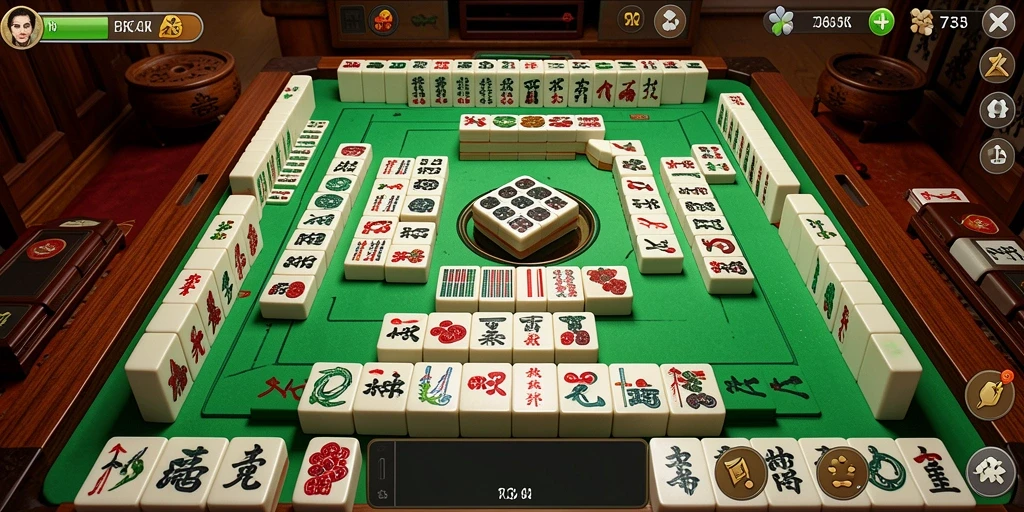 Tampilan gameplay Mahjong yang menarik dan seru di 73K.