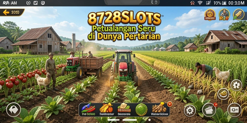 Tampilan menarik gameplay 8728SLOTS dengan elemen Farming.