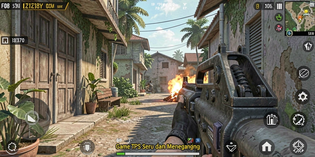 Tampilan gameplay F08 yang seru dengan aksi tembak-tembakan intens.
