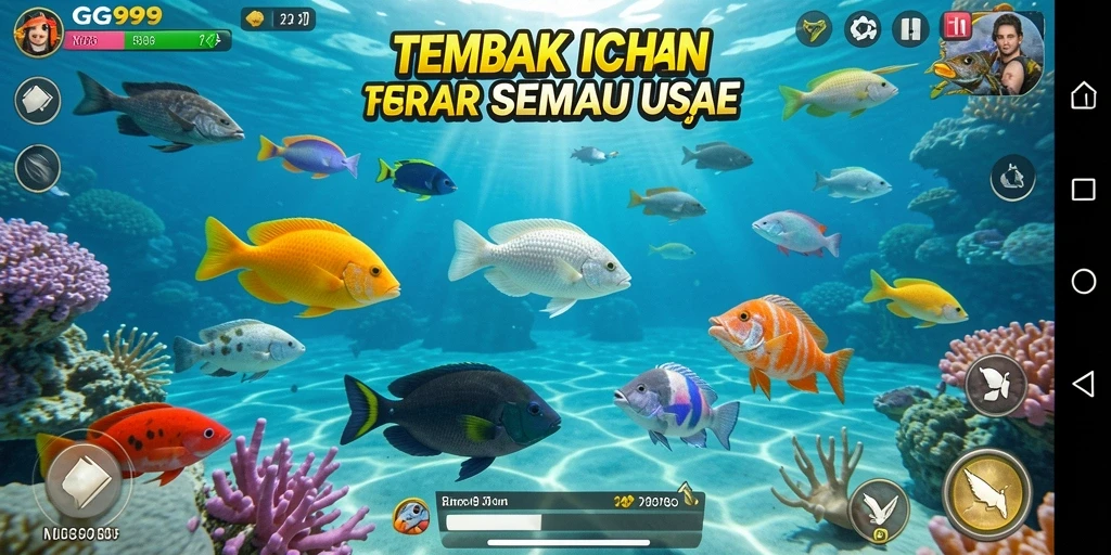 Tangkapan layar gameplay seru Tembak Ikan di GG999.