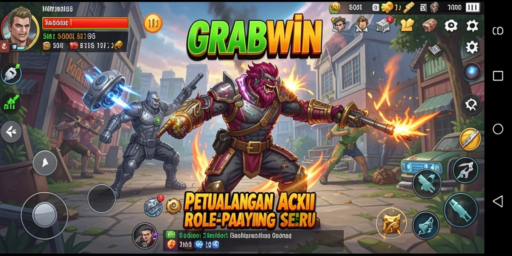 Tampilan gameplay seru dalam petualangan ARPG GRABWIN.