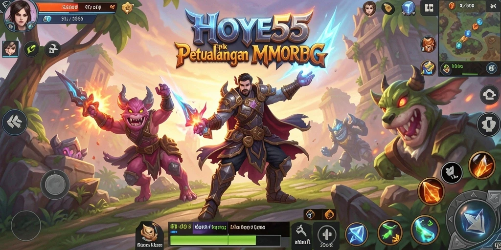Tampilan menarik dari gameplay <strong>HOYE55</strong> dalam dunia MMORPG yang menawan.