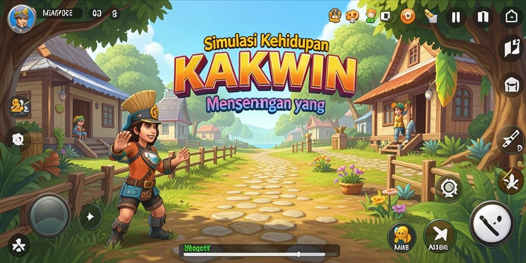 Screenshot gameplay KAKWIN yang menampilkan interaksi karakter dan lingkungan.