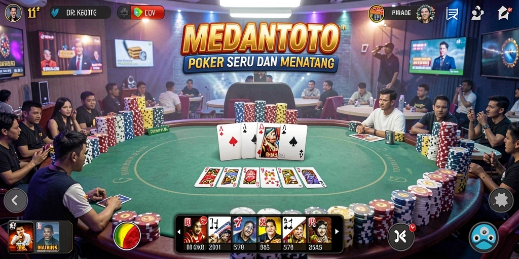 Tampilan menarik dari gameplay Poker di MEDANTOTO.