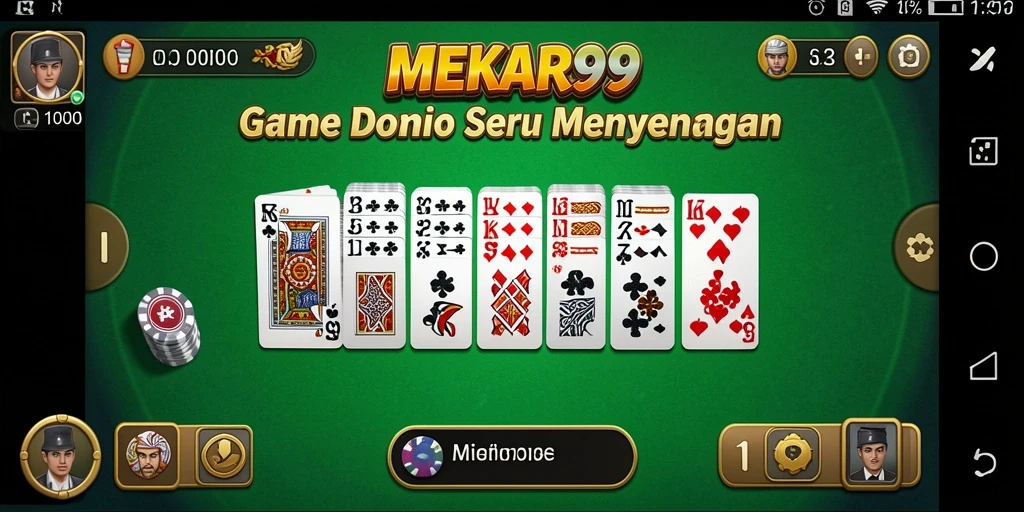 Tampilan menarik dari gameplay domino di MEKAR99.