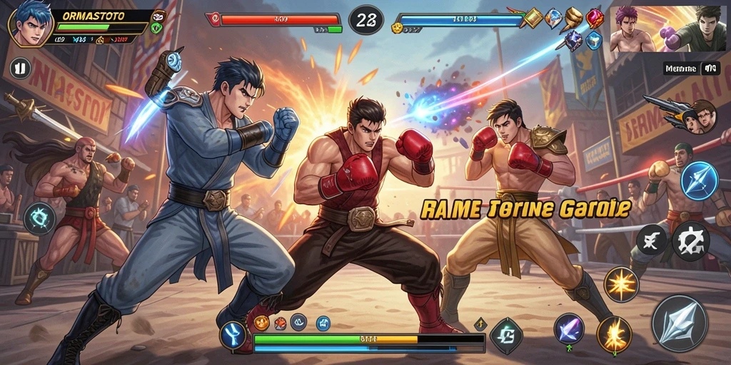 Tampilkan gameplay seru ORMASTOTO dengan pertarungan karakter yang menegangkan.