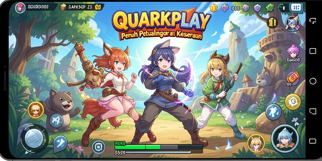 Gameplay <strong>QUARKPLAY</strong> yang penuh aksi dan petualangan Anime.