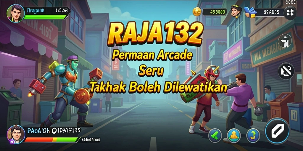 Tangkapan layar gameplay seru dari RAJA132 yang menunjukkan aksi arcade yang dinamis.