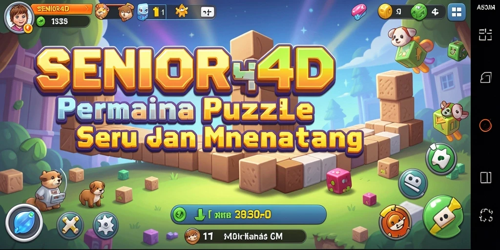 Tampilan gameplay SENIOR4D yang menarik dan menantang puzzle.