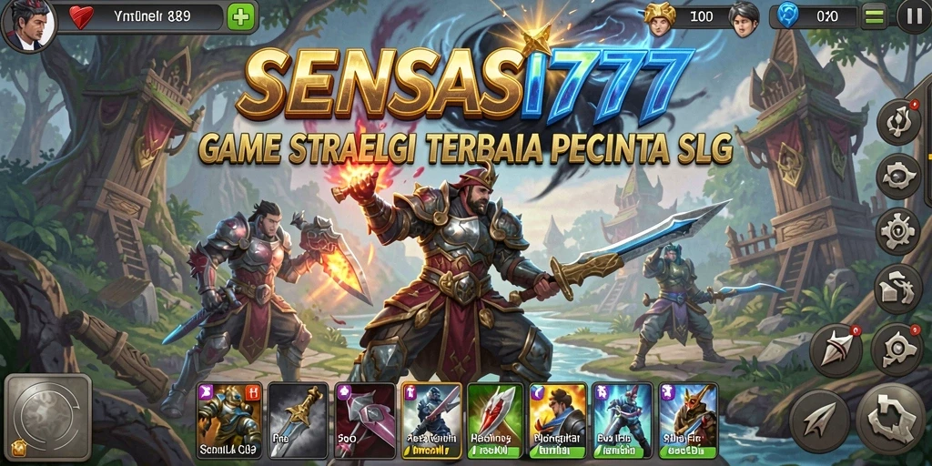 Screenshot gameplay SENSASI777 menampilkan strategi pertempuran epik.