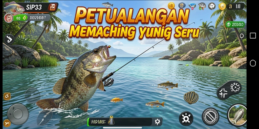 Tampilan gameplay SIP33 dengan aksi memancing yang seru.