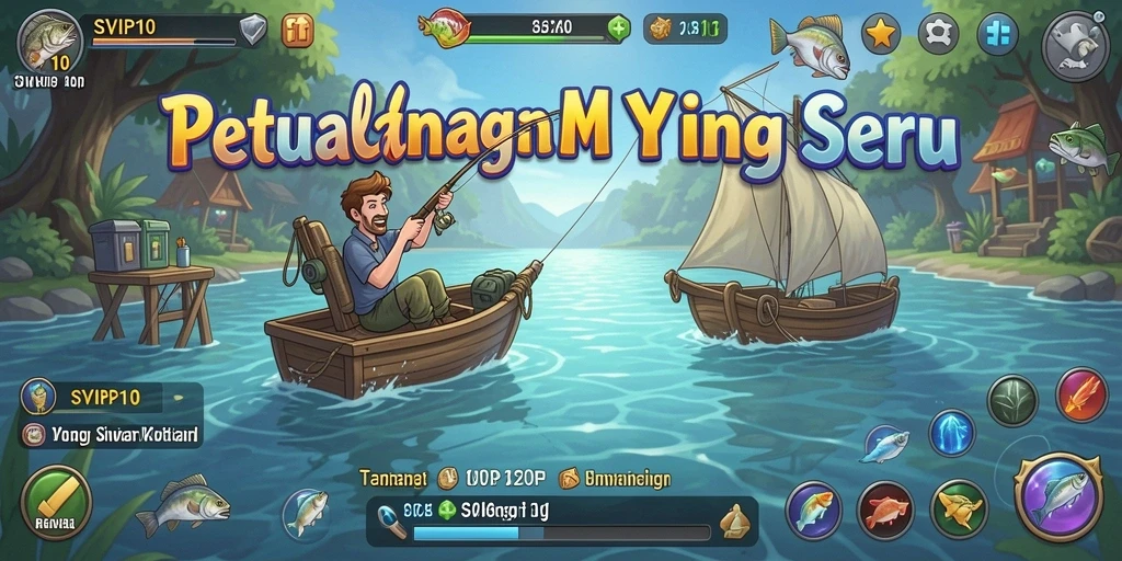 Tampilan gameplay SVIP10 yang menegangkan saat memancing.