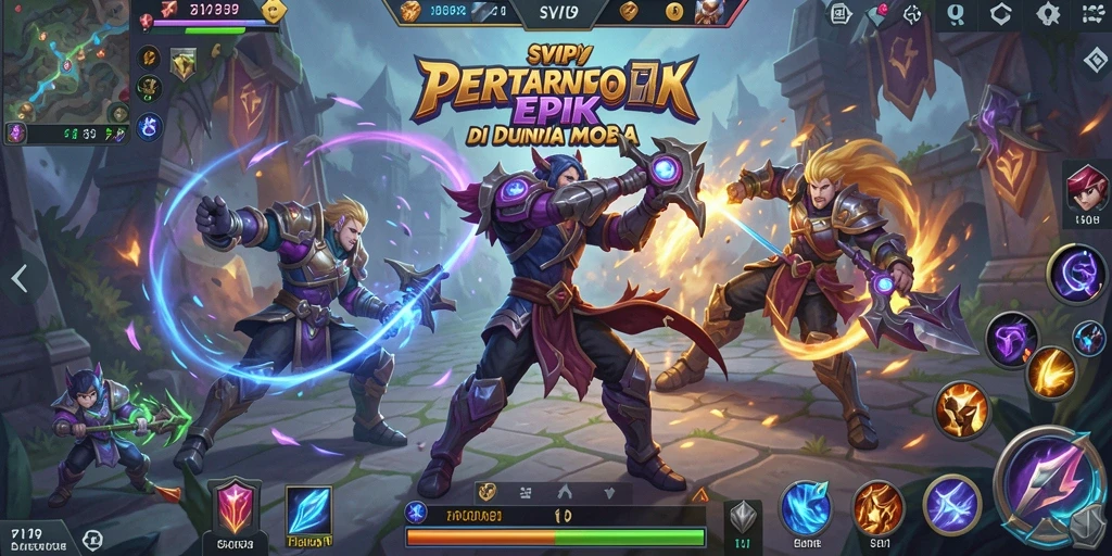 Tangkapan layar SVIP9 menampilkan aksi seru dalam pertempuran MOBA.
