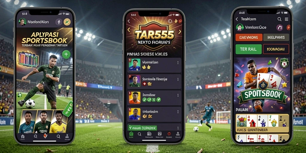 Screenshot TAR555 menampilkan tampilan antarmuka Sportsbook yang menarik.
